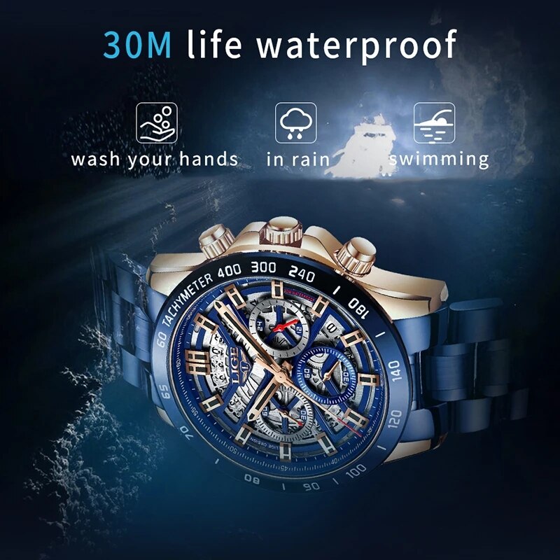 LIGE-Relógio de pulso de quart - Luxury Watch Maker avaliação e preço