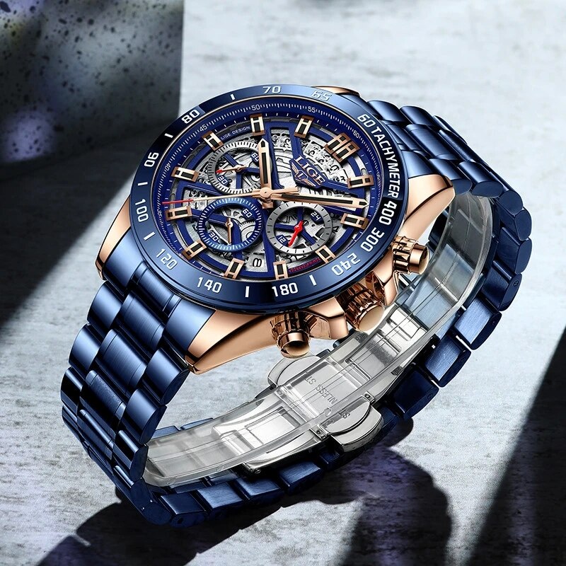 LIGE-Relógio de pulso de quart - Luxury Watch Maker avaliação e preço